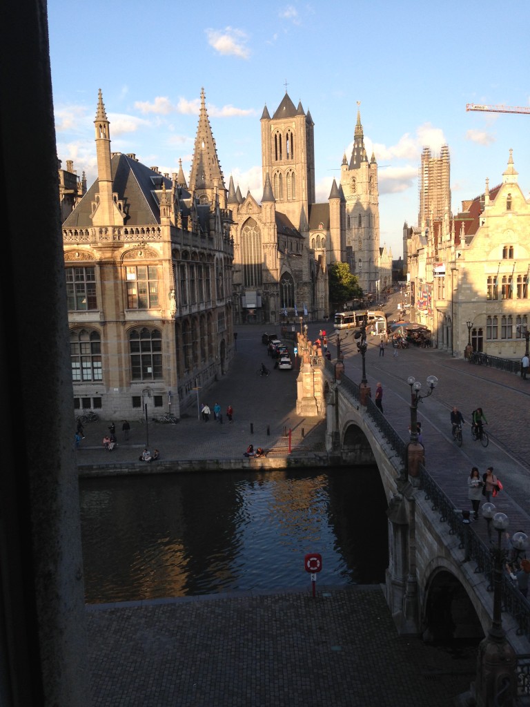 View from Hostel Uppelink www.afriendafar.com #ghent #belgium