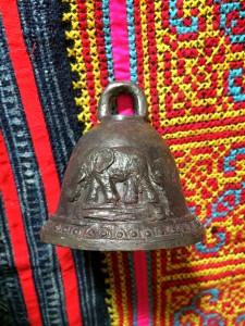 Elephant bell on hill tribe textile