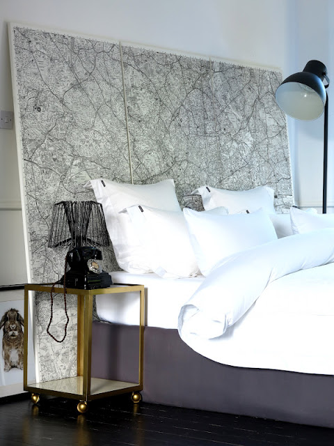 Maps as Decor - Headboard - www.AFriendAfar.com