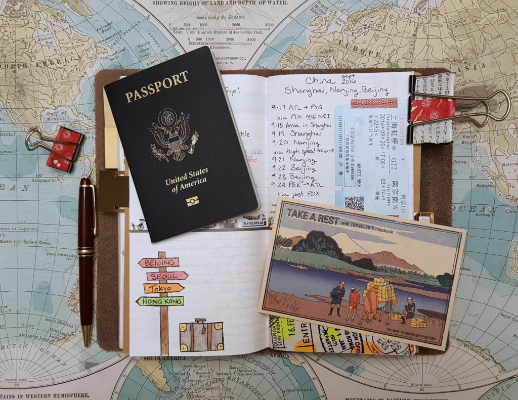 journal travel supplies